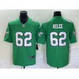 Men's Philadelphia Eagles #62 Jason Kelce Green 2023 Vapor Limited Throwback Jersey