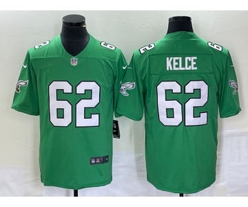 Men's Philadelphia Eagles #62 Jason Kelce Green 2023 Vapor Limited Throwback Jersey