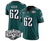 Men's Philadelphia Eagles #62 Jason Kelce Green 2024 New NFC East Champions With 4-Star C Patch F.U.S.E. Vapor Untouchable Limited Stitched Football Jersey