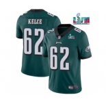 Men's Philadelphia Eagles #62 Jason Kelce Green Super Bowl LVII Patch Vapor Untouchable Limited Stitched Jersey