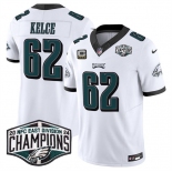 Men's Philadelphia Eagles #62 Jason Kelce White 2024 NFC Est Champions With 4-Star C Patch F.U.S.E. Vapor Untouchable Limited Stitched Football Jersey