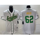 Men's Philadelphia Eagles #62 Jason Kelce White Gold Cool Base Baseball Stitched Jersey