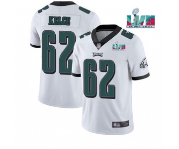 Men's Philadelphia Eagles #62 Jason Kelce White Super Bowl LVII Patch Vapor Untouchable Limited Stitched Jersey