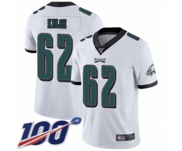 Men's Philadelphia Eagles #62 Jason Kelce White Vapor Untouchable Limited Player 100th Season Football Jersey