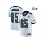 Men's Philadelphia Eagles #65 Lane Johnson White Super Bowl LVII Patch Vapor Untouchable Limited Stitched Jersey