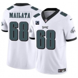 Men's Philadelphia Eagles #68 Jordan Mailata White F.U.S.E. With 1-Star C Patch Vapor Untouchable Limited Football Stitched Jersey