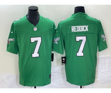 Men's Philadelphia Eagles #7 Haason Reddick Green 2023 FUSE Vapor Limited Throwback Stitched Jersey