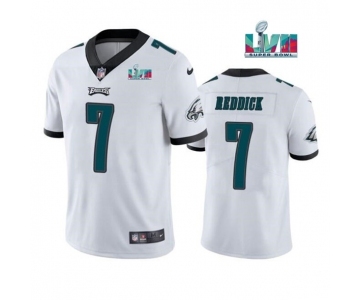 Men's Philadelphia Eagles #7 Haason Reddick White Super Bowl LVII Patch Vapor Untouchable Limited Stitched Jersey