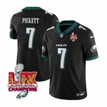 Men's Philadelphia Eagles #7 Kenny Pickett Black 2025 Eagles Logo Super Bowl LIX Patch New F.U.S.E. Vapor Limited Football Stitched Jersey