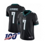 Men's Philadelphia Eagles #7 Ron Jaworski Black Alternate Vapor Untouchable Limited Player 100th Season Football Jersey