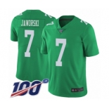 Men's Philadelphia Eagles #7 Ron Jaworski Limited Green Rush Vapor Untouchable 100th Season Football Jersey