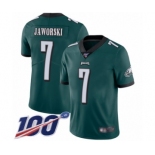 Men's Philadelphia Eagles #7 Ron Jaworski Midnight Green Team Color Vapor Untouchable Limited Player 100th Season Football Jersey