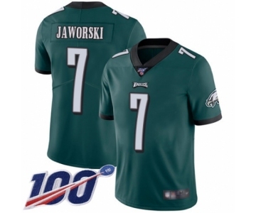 Men's Philadelphia Eagles #7 Ron Jaworski Midnight Green Team Color Vapor Untouchable Limited Player 100th Season Football Jersey