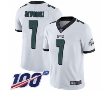 Men's Philadelphia Eagles #7 Ron Jaworski White Vapor Untouchable Limited Player 100th Season Football Jersey