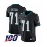 Men's Philadelphia Eagles #71 Jason Peters Black Alternate Vapor Untouchable Limited Player 100th Season Football Jersey