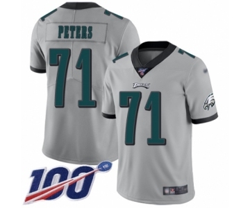 Men's Philadelphia Eagles #71 Jason Peters Limited Silver Inverted Legend 100th Season Football Jersey