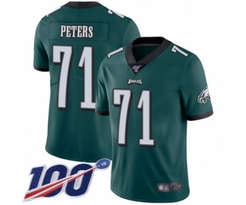 Men's Philadelphia Eagles #71 Jason Peters Midnight Green Team Color Vapor Untouchable Limited Player 100th Season Football Jersey