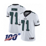 Men's Philadelphia Eagles #71 Jason Peters White Vapor Untouchable Limited Player 100th Season Football Jersey