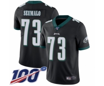 Men's Philadelphia Eagles #73 Isaac Seumalo Black Alternate Vapor Untouchable Limited Player 100th Season Football Jersey