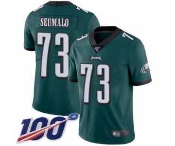 Men's Philadelphia Eagles #73 Isaac Seumalo Midnight Green Team Color Vapor Untouchable Limited Player 100th Season Football Jersey