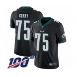 Men's Philadelphia Eagles #75 Vinny Curry Black Alternate Vapor Untouchable Limited Player 100th Season Football Jersey