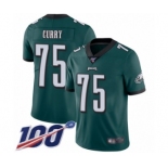 Men's Philadelphia Eagles #75 Vinny Curry Midnight Green Team Color Vapor Untouchable Limited Player 100th Season Football Jersey