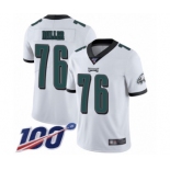 Men's Philadelphia Eagles #76 Shareef Miller White Vapor Untouchable Limited Player 100th Season Football Jersey