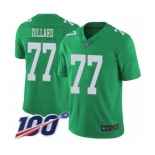 Men's Philadelphia Eagles #77 Andre Dillard Limited Green Rush Vapor Untouchable 100th Season Football Jersey