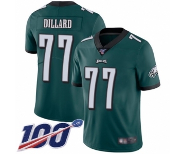 Men's Philadelphia Eagles #77 Andre Dillard Midnight Green Team Color Vapor Untouchable Limited Player 100th Season Football Jersey