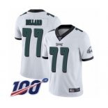 Men's Philadelphia Eagles #77 Andre Dillard White Vapor Untouchable Limited Player 100th Season Football Jersey