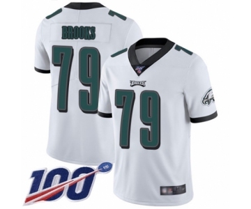 Men's Philadelphia Eagles #79 Brandon Brooks White Vapor Untouchable Limited Player 100th Season Football Jersey