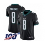 Men's Philadelphia Eagles #8 Clayton Thorson Black Alternate Vapor Untouchable Limited Player 100th Season Football Jersey