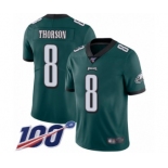 Men's Philadelphia Eagles #8 Clayton Thorson Midnight Green Team Color Vapor Untouchable Limited Player 100th Season Football Jersey