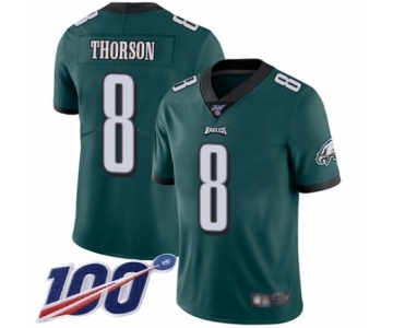 Men's Philadelphia Eagles #8 Clayton Thorson Midnight Green Team Color Vapor Untouchable Limited Player 100th Season Football Jersey