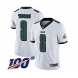 Men's Philadelphia Eagles #8 Clayton Thorson White Vapor Untouchable Limited Player 100th Season Football Jersey