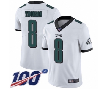 Men's Philadelphia Eagles #8 Clayton Thorson White Vapor Untouchable Limited Player 100th Season Football Jersey