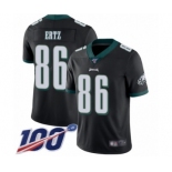 Men's Philadelphia Eagles #86 Zach Ertz Black Alternate Vapor Untouchable Limited Player 100th Season Football Jersey