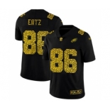 Men's Philadelphia Eagles #86 Zach Ertz Black Leopard Print Fashion Vapor Limited Football Jersey