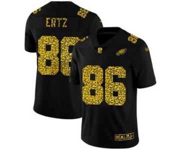 Men's Philadelphia Eagles #86 Zach Ertz Black Leopard Print Fashion Vapor Limited Football Jersey