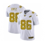 Men's Philadelphia Eagles #86 Zach Ertz Flocked Leopard Print Vapor Limited Football Jersey White