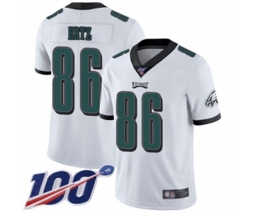 Men's Philadelphia Eagles #86 Zach Ertz White Vapor Untouchable Limited Player 100th Season Football Jersey