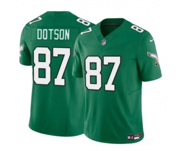 Men's Philadelphia Eagles #87 Jahan Dotson Kelly Green F.U.S.E Throwback Vapor Untouchable Limited Stitched Football Jersey