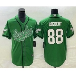 Men's Philadelphia Eagles #88 Dallas Goedert Green Cool Base Stitched Baseball Jersey