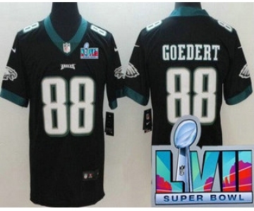 Men's Philadelphia Eagles #88 Dallas Goedert Limited Black Super Bowl LVII Vapor Jersey