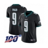 Men's Philadelphia Eagles #9 Nick Foles Black Alternate Vapor Untouchable Limited Player 100th Season Football Jersey