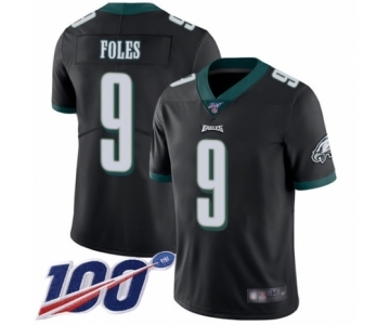 Men's Philadelphia Eagles #9 Nick Foles Black Alternate Vapor Untouchable Limited Player 100th Season Football Jersey