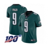 Men's Philadelphia Eagles #9 Nick Foles Midnight Green Team Color Vapor Untouchable Limited Player 100th Season Football Jersey