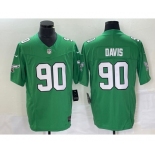 Men's Philadelphia Eagles #90 Jordan Davis Green 2023 FUSE Vapor Limited Throwback Stitched Jersey