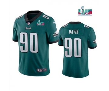 Men's Philadelphia Eagles #90 Jordan Davis Green Super Bowl LVII Patch Vapor Untouchable Limited Stitched Jersey