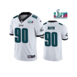 Men's Philadelphia Eagles #90 Jordan Davis White Super Bowl LVII Patch Vapor Untouchable Limited Stitched Jersey